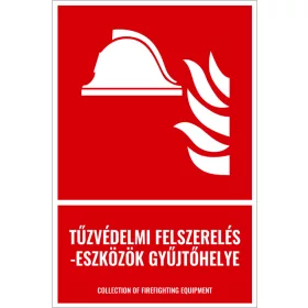   Tűzvédelmi felszerelés - Eszközök gyűjtőhelye (felirattal)