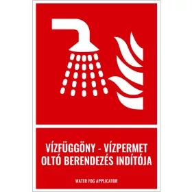   Vízfüggöny - Vízpermet oltó berendezés indítója (felirattal)