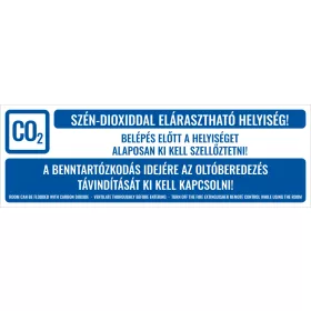   CO2 Szén-dioxiddal elárasztható helyiség! Belépés előtt a helyiséget alaposan ki kell szellőztetni