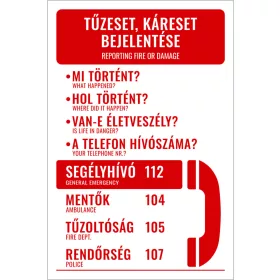 Tűzeset, káreset bejelentése
